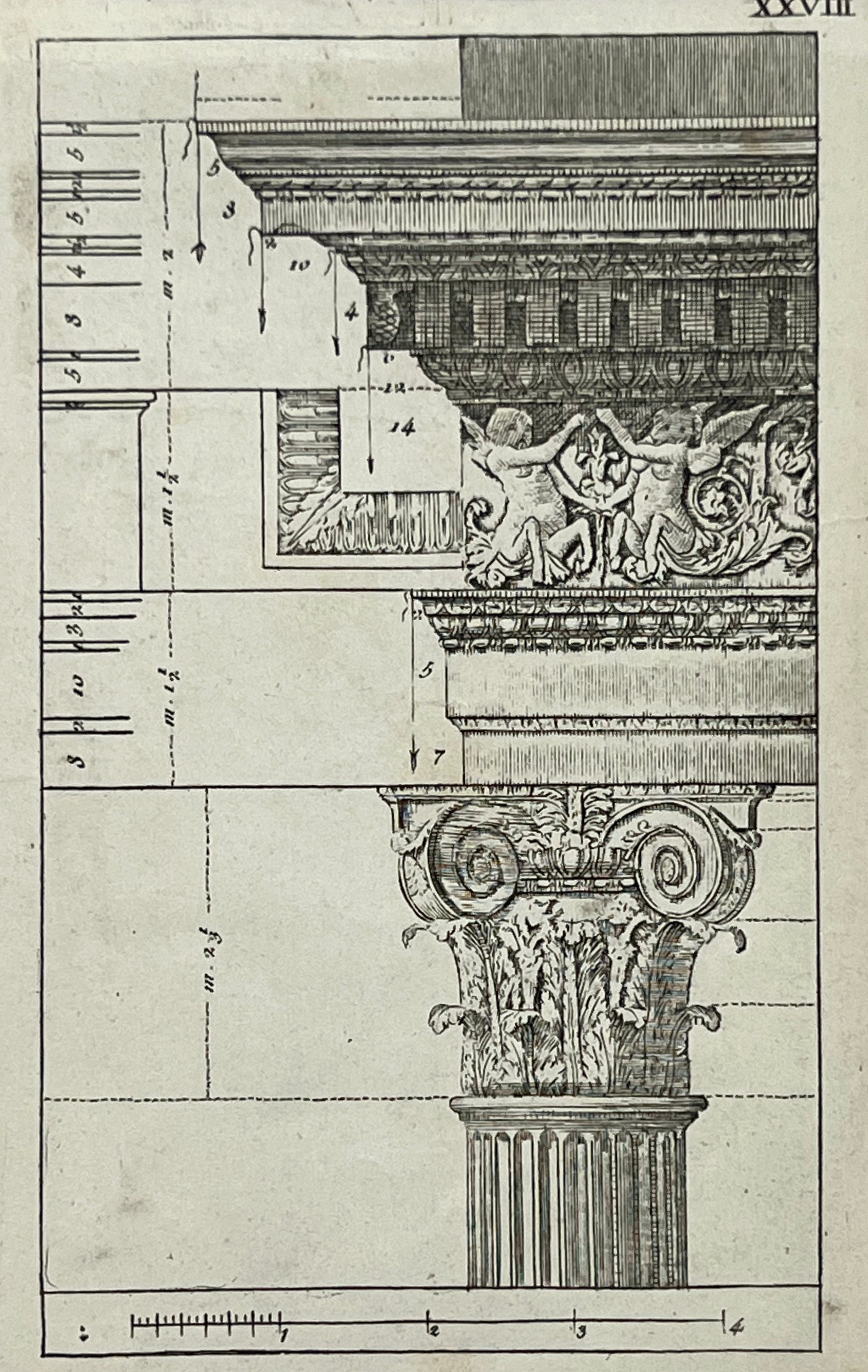 Incisione Architettonica con cornice - XVIII secolo